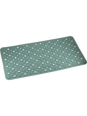 Leaf Shop Serisi Banyo - Küvet Içi Kaydırmaz Vantuzlu Oluklu Desenli Diktördgen Paspas 67,5 x 34,5 Cm, Yeşil