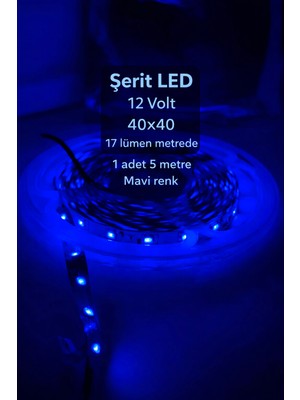 ZMR Lumıxa 1 Adet 5 Metre Şerit LED 4 Farklı Renk Şeçeneği (Trafosuz Çalışmaz)