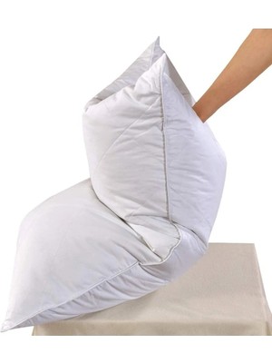 İz Home Dry Soft Kapitoneli Biyeli Yastık 50X70 Beyaz %100 Hcs Silikon Dolgulu Hava Geçikenli 1 Adet