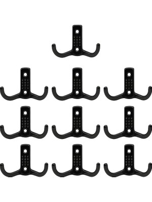 Misda Store Noktalı Vestiyer Duvar Askısı Dolap Elbise Askılığı Siyah Metal Askı (10 Adet)