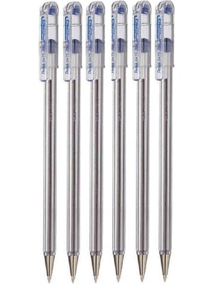 Misda Store Mavi Mükemmel Tükenmez Kalem Kalem Küre Punkt Kalem 0,7 mm Spitze Spitze 0,25 mm Line Genişlik Ince Linie Doldurulabilir Mürekkep BK77 (6 Adet)