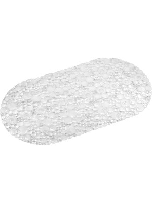 Misda Store Mark Premium Serisi Banyo - Küvet Içi Kaydırmaz Vantuzlu Yuvarlak Desenli Paspas 62 x 32 Cm, Şeffaf