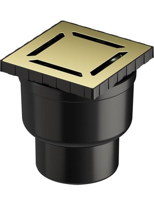 Misda Store V-Flow Kare 5607325 Yalıtımlı Duş Kanalı Alttan Çıkışlı Dk 800 Kapak Parlak Altın