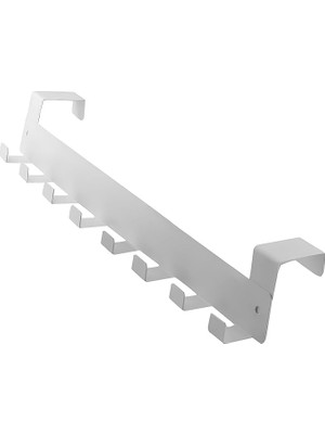Misda Store Arkası Askılık Elbise Havlu Asma Askı Metal 8'lı Tekli Oda Banyo Lavabo Kapısı Aparatı Beyaz