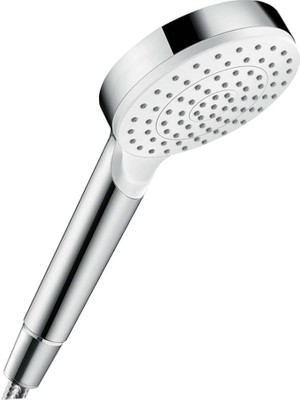 Misda Store Crometta - Duş Başlığı, 1 Püskürtme Türlü El Duşu (100 Mm), Kireç Önleyici Fonksiyonlu Duş Başlığı, Beyaz/krom, 26331400