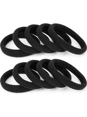 Misda Store Siyah Kadın Saç Tokası 56 Adet Orta Boy Esnek Havlu Lastik Toka (Siyah)