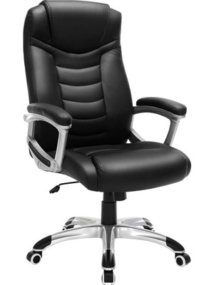 Misda Store Ergonomik Ofis Koltuğu Yüksekliği Ayarlanabilir Döner Sandalye Sağlam, Dayanıklı, Siyah OBG21B 52X53X122 cm