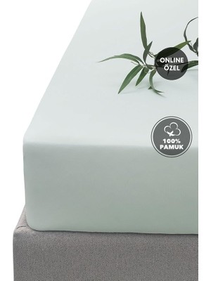 Misda Store Softy Çift KIŞILIK%100 Pamuk Lastikli Penye Çarşaf - Adaçayı