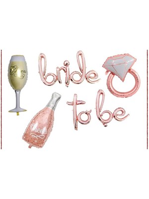 Misda Store Bride To Be Balon Seti Bekarlığa Veda Setleri Rose Şampanya Balon