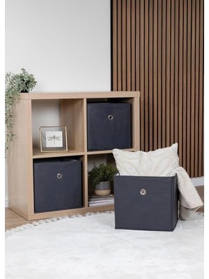 Storemax Defyasell Dekoratif Çok Amaçlı Raf Düzenleyici Seti, Antrasit Renk, 26X41X20 Cm, 3'lü Set, Ev ve Ofis Için Saklama Kutuları