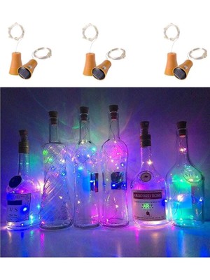 Storemax Defyasell 6'lı Paket Güneş Enerjili Şarap Şişesi Işıkları, 20 LED Su Geçirmez Bakır Mantar Güneş Işığı Düğün, Noel, Dış Mekan, Tatil, Bahçe, Veranda, Yol Dekoru Için (Renkli)