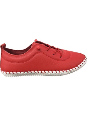 Ortopedikal 2010 Womenly Style Kırmızı Kadın Günlük Ayakkabı % 100 Hakiki Deri Yumuşak Lastikli Esnek