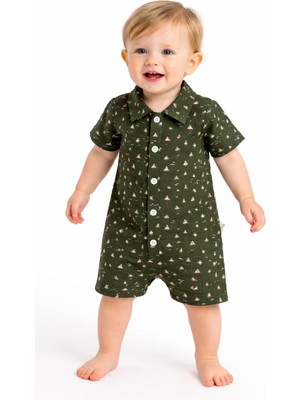 Chicsy Baby Erkek Bebek Günlük Yazlık Tulum Pamuklu Kısa Kollu