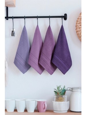 DNZGÜLCAN Ada 4'lü Havlu Seti El Havlu Yüz Havlu %100 Pamuk 30X50 cm