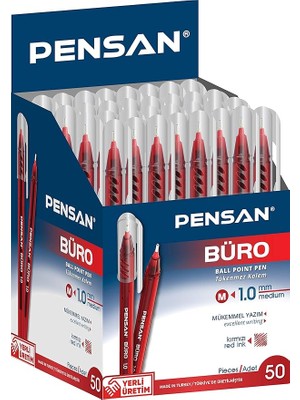 Misda Store PE02270TKKIRMIZI Kırmızı Tükenmez Kalem 50'li Kırmızı