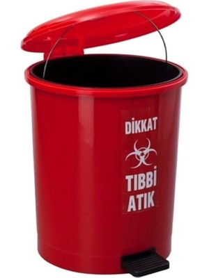 Misda Store Kovalı Tıbbi Atık Çöp Kovası Pedallı 40 Litre - Atık Kovası Kırmızı