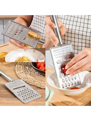 Misda Store 11702 Inox Paslanmaz Çelik El Rendesi Dilimleyici - Küçük Büyük Rende Dilimleme