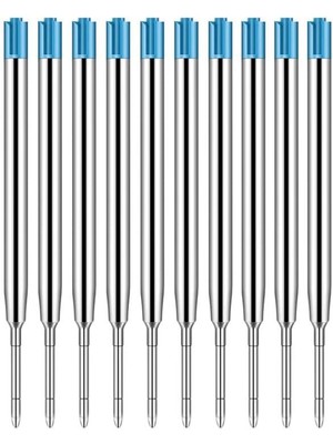 Misda Store Tükenmez Kalem Yedeği 10 Adet Tükenmez Kalem Içi Yedek Mavi Metal Tükenmez Kalem Içi Okul Ofis Jel Kalem Içi