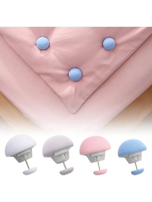 Misda Store Yorgan Sabitleyici, Mantar Şekilli Aşınmaya Dayanıklı Yorgan Klipsi 4 Adet (Gri)