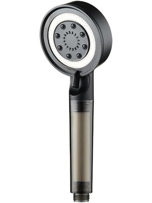 Misda Store Turbo Filtreli Duş Başlığı, Yüksek Basınçlı Filtreli El Duşu, 5 Fonksiyonlu Filtreli Duş Başlığı, Filtreli El Duşu (Black)
