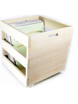 Misda Store Sesler Ahşap Plak Kasası 12" Küp