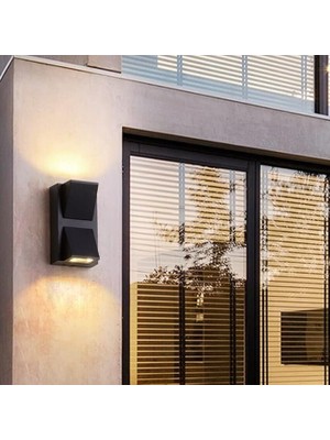 Misda Store Rodos 7 Watt Modern Duvar LED Aplik 3200K Gün Işığı Çift Yönlü Iç ve Dış Mekan Aplik IP44