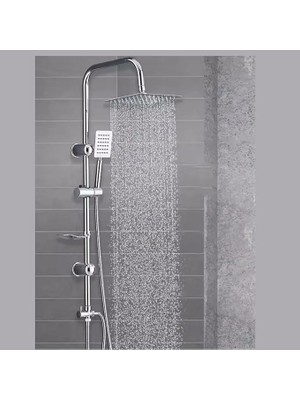 Misda Store Paslanmaz Çelik Tepe Duş Seti, Yağmurlama Başlıklı, Altın/siyah/krom Renk Seçenekli (Krom 304 Titan)