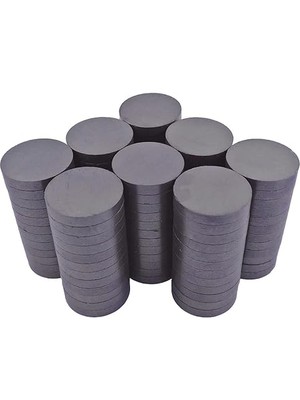Misda Store 100 Adet Ferrit Mıknatıs Kömür Mıknatıs Y30 Güçlü D15X3 mm