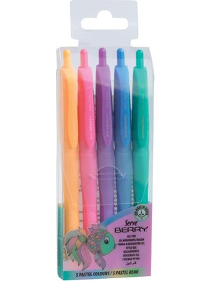 Misda Store Berry Jel Kalem 0.7mm Pastel Karma 5'li Pet