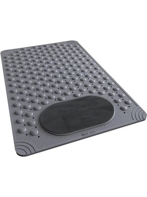 Misda Store Home Antrasit Renk Silikon Kaymaz Tabanlı Banyo Paspası Duş Kaydırmazı Vantuzlu 36 x 69,5 cm