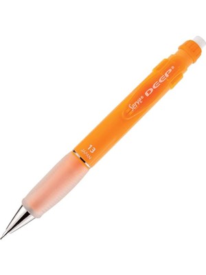 Misda Store Deep Mekanik Kurşun Kalem 1.3mm, Kalın Gövde, Yumuşak Grip, Fosforlu Turuncu