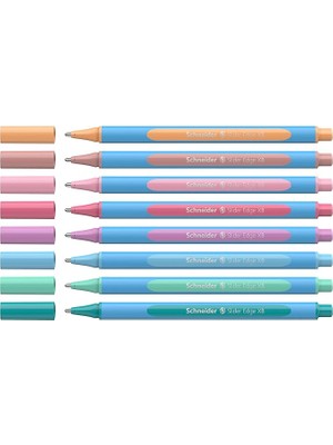 Misda Store Slider Edge Pastel Xb Tükenmez Kalem (Üç Köşeli Kalem Çizgi Genişliği Xb) 8 Adet, Çeşitli