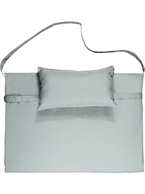 Misda Store Taşınabilir Katlanır Çanta Şezlong Minderi, Yastıklı Minder (Gri)