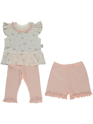 Bebetto Ajurlu Patiksiz Pijama Takımı 3lü (Bloom) Pembe