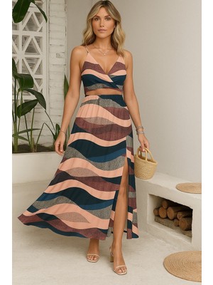 Aesco Kadın Kolsuz Askılı Crop Ikili Süprem Takım