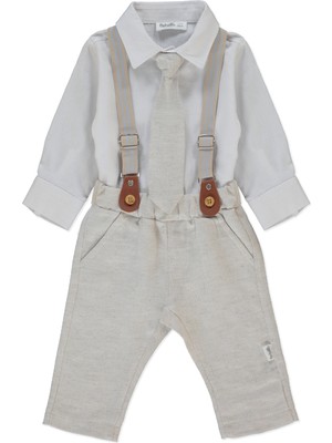 Bebetto Dokuma Pantolon 2li Takım (Lıttle Sır) Bej