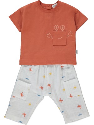 Bebetto Müslin Pantolon 2li Takım (Funny Crab) Oranj