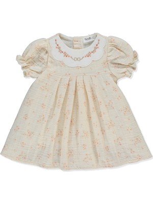 Bebetto Dokuma Elbise (Flowery) Bej