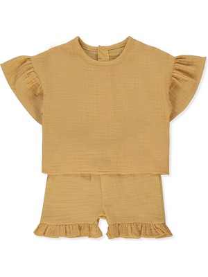 Bebetto Müslin Şort 2li Takım (Pıllowy) Hardal