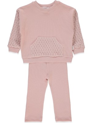 Bebetto Waffle Sweat 2li Takım (Lacy Gırl) Pembe