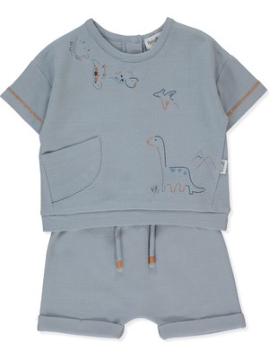 Bebetto Pike Şort 2li Takım (Dıno) Mavi