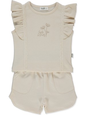 Bebetto Iki Ip Şort 2li Takım (Lacy Gırl) Bej