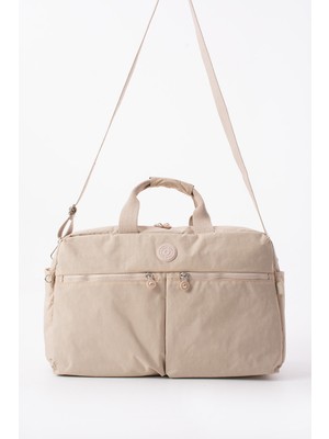 Nemo Bags Gri Seyahat Çantası, Orta Boy, Valiz Askılı Bavul, Klinkır Su Geçirmez Kumaş Spor Çantası, 46X30CM