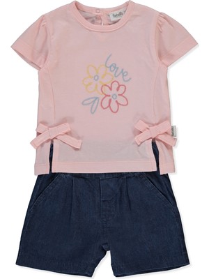 Bebetto Tencel Şort 2li Takım (Flower Gırl) Lacivert