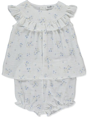 Bebetto Dokuma Şort 2li Takım (Flowery) Ekru