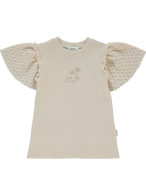Bebetto Waffle Elbise (Lacy Gırl) Bej