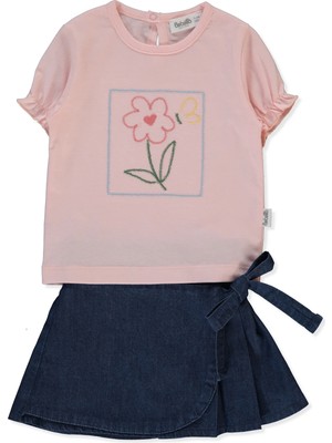 Bebetto Tencel Şort Etek 2li Takım (Flower Gırl) Lacivert