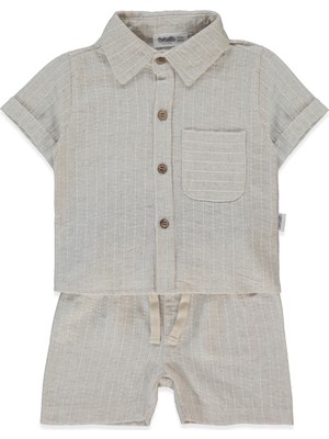 Bebetto Dokuma Şort 2li Takım (Safarı Club) Bej