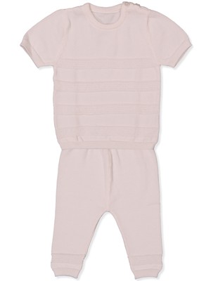 Bebetto Triko Ikili Takım (Çizgi Desen) Pembe