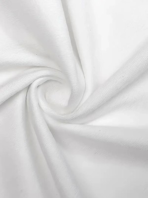 Aesco Baskılı Oversize Bisiklet Yaka T-Shirt - Beyaz